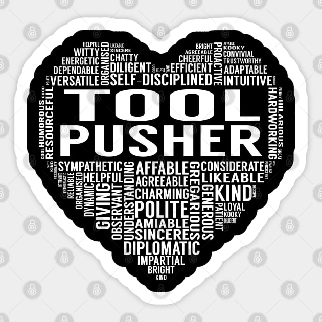 Tool Pusher Heart Sticker by LotusTee